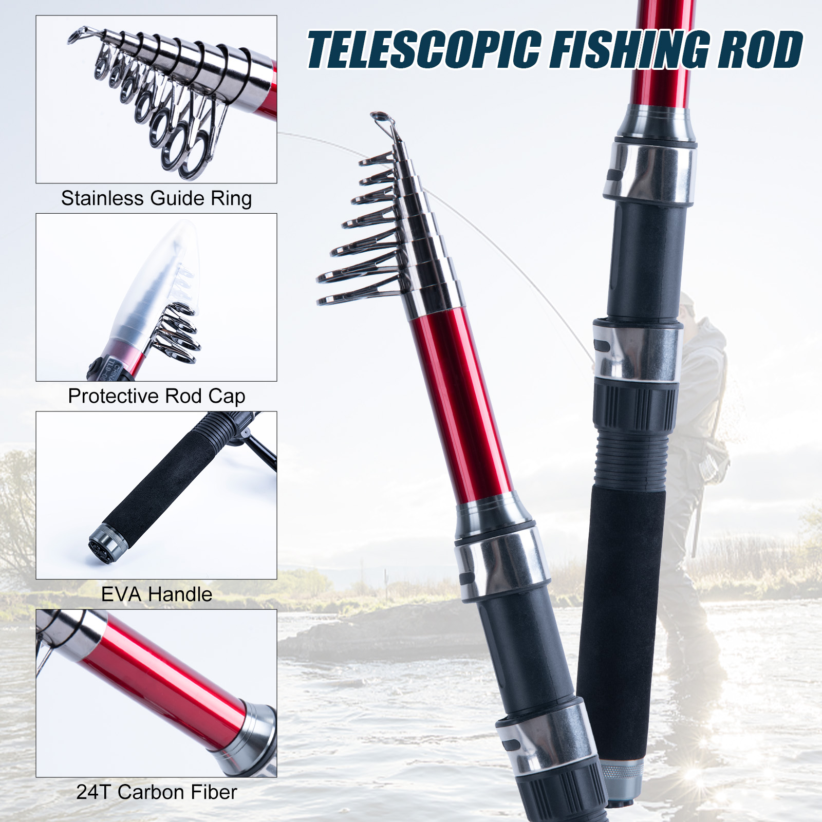 Goture Telescopic Fishing Rod  - Reel Bag recensie en prijs