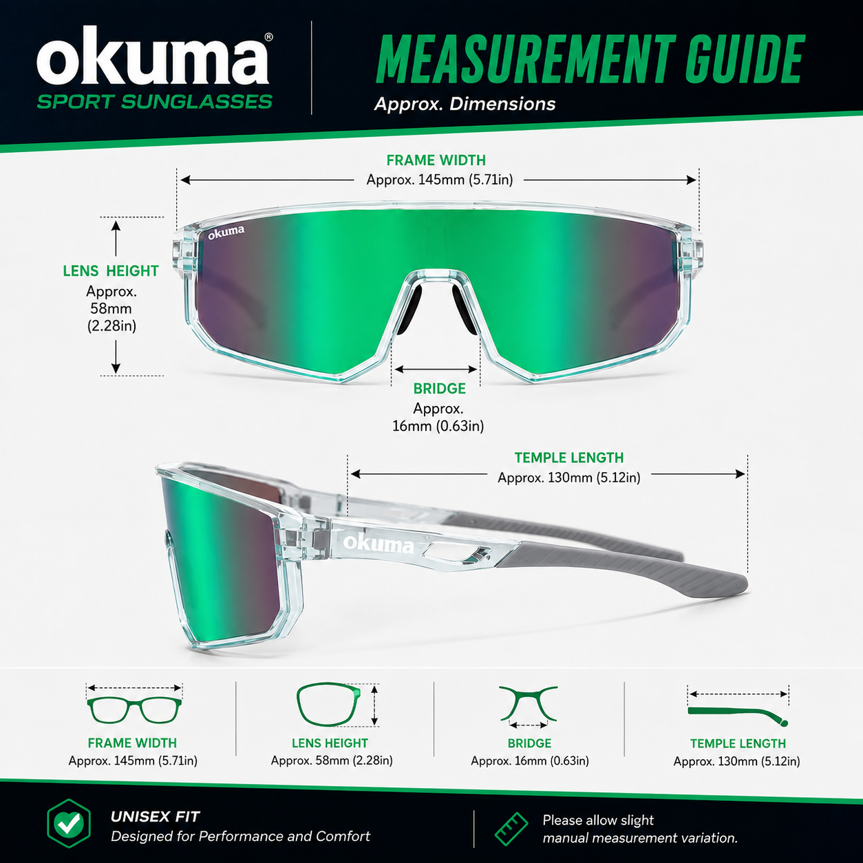 OKUMA UV400 Sports Eyewear Men - Surf Reel recensie en prijs