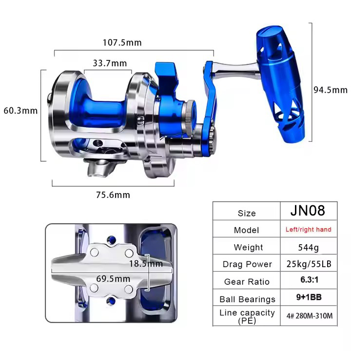 All Metal 9+1BB CNC Fishing Re - Trolling Reel recensie en prijs