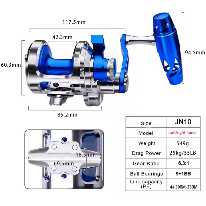 All Metal 9+1BB CNC Fishing Re - Trolling Reel recensie en prijs